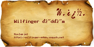 Wilfinger Ádám névjegykártya