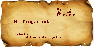 Wilfinger Ádám névjegykártya